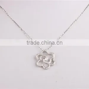 Fashion Design Modern Pendant Flower Shape 925 Silver Pedant Alphabet Pendant With Zircon thumbnail-2