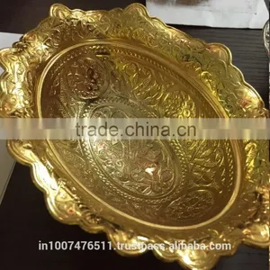 Brass Gold Plated Service Bowl thumbnail-1