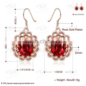 Ruby Stone Wavy Round Line Earring Bule Gemstone Jewelry Earring thumbnail-4