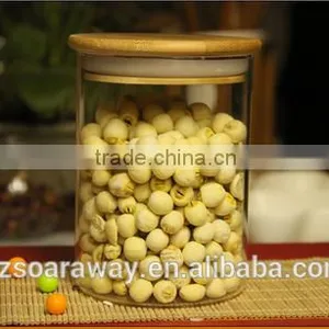 New Style Small Bean Jar Hot Selling Airtight Glass Jar With Bamboo Lid thumbnail-1