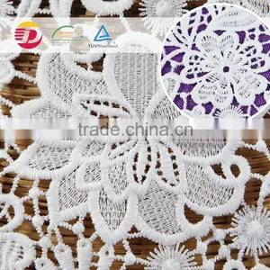 Wholesale High Quality 100 Poly Bulk White Lace Fabric Blouses Heavy African Lace Fabric Swiss Voile Lace thumbnail-1