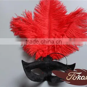 Event Products Red Artificial Ostrich Feather Decorations Party Dance Mask thumbnail-4