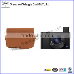 Top Grade New Custom Protective Leather Brown Camera Case thumbnail-1
