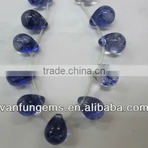 Natural Gemstones Biue Cherry Quartz Pear Shape Pendant thumbnail-1