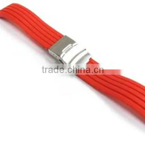 Fashionable Striped Silicone Rubber Watch Strap thumbnail-3