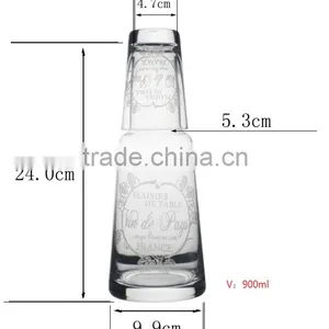 Handblown Personalized 2 Piece Bedside Water Carafe Set With Shot Glass Set Popular Unique Design Home Decor thumbnail-1