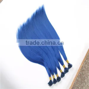 Blue Color u Tip Keratin Pre Bonded Human Hair Extension thumbnail-4
