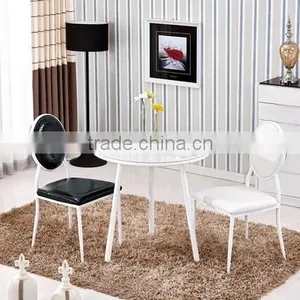 Small Apartment Minimalist Dining Table Round Tempered Glass Dining Table thumbnail-2