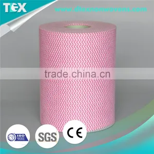 [D-TEX] 70% Polyester 30% Viscose Waveline Printed Spun Lace Wiping Rolls thumbnail-3