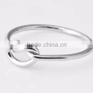 Simple Design 925 Sterling Silver Heart Love Knot Ring thumbnail-1