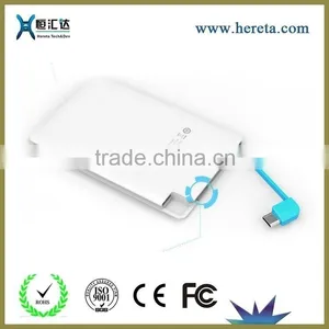 Online Shopping Site Mini Super Thin New Built in Cable Power Bank Card thumbnail-1