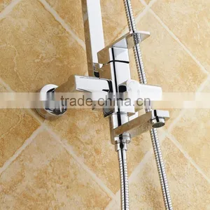 Brass Square Hard Tube Shower Mixer Set/wall Mounted Bath Shower Faucet thumbnail-3