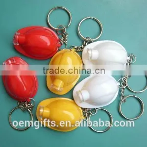 Hot Promotional Safety Helmet Shape Led Keychain thumbnail-1