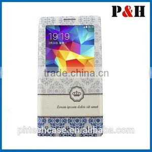 For Samsung GALAXY 9600 S5 Lovely Pattern Leather Case/Flip Wallet Colored Drawing Leather Case for Galaxy I9600 S5 thumbnail-4