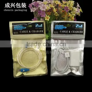 2 IN 1 USB Cable & Charger Packaging Plastic Bags/zipper Bag Sleeve Poly Bag thumbnail-1