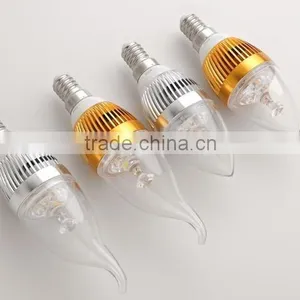 3W Dimmable Led Candle Bulbs E14 B15 B22 E27 Base Available (CE& Rohs) thumbnail-4