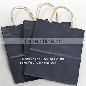 New Design Colorful Kraft Paper Shopping Bag, Custom Printing Paper Carrier Bag, Natural Promotion Kraft Paper Flat Bottom Bag thumbnail-1
