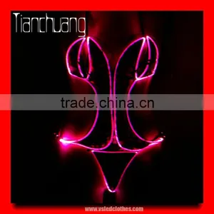 RF Remote LED Light up Lingerie for Club Dance, Night Club Girl Wear 2016 New thumbnail-3