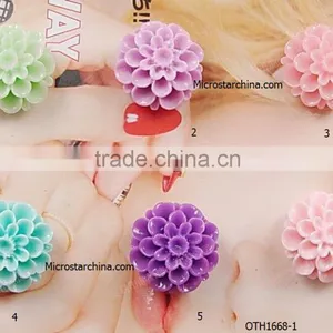 2016 YIWU Wholesale IN STOCK BULK Mix Color Mobil Phone Flower Sticker Resin DIY Flower Cabochons Quality Choice thumbnail-1