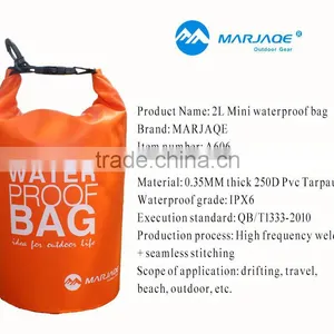 2016 New 250D PVC 2L Ocean Pack Swimming Beach Dry Bag Sports Waterproof Bag thumbnail-1