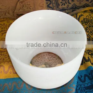 Frosted Quartz Crystal Singing Bowls With Design and Musical Note thumbnail-3