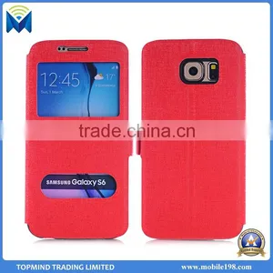 2016 New Flip Case for Samsung Galaxy S6, for Samsung Galaxy S6 Window Leather Case Smart Phone Case thumbnail-4
