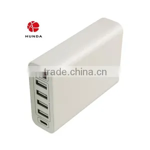 HUNDA 5V 12Amp Type C 6-Port USB Charger With Quick Charge 3.0 Plus 4 USB Smart Port thumbnail-2