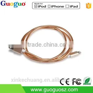 Wholesale Promotion Metal Braided Tranfer 8 Pin Mfi Data Cable for Iphone7 thumbnail-5