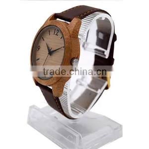 2016 Hot Sale Top Quality Carbonized Bamboo Wood Dial Watch Trade Assurance thumbnail-4