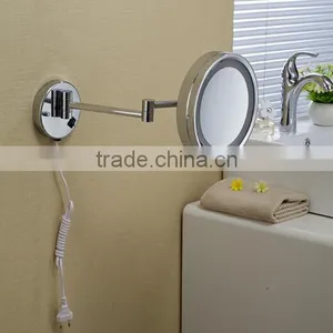Double Side Adjustable Wall Mount Magnifying Makeup Mirror With Light Shaving Mirror thumbnail-1