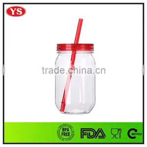 Bpa Free 540ml Customized Plastic Jar Tumbler With Straw thumbnail-6