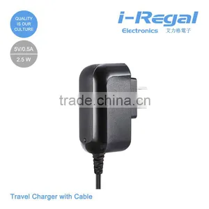 New Moudle AC 110-240V 5V1A Travel Charger With Cable, With CE RoHS Approved for Mobile Phone thumbnail-3