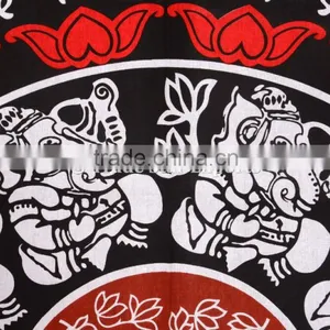 Twin Size Lord Ganesha With Lotus Flower Mandala Holy Wall Art Bohmian Hippie Ethnic Home Decorative Tapestry thumbnail-3