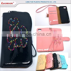 Flip Leather Phone Cover Case Embroidery Chinese Style China Wind for Apple Iphone 7 7 Plus 7+ 6 6 Plus 6+ 5 5s se 4 thumbnail-1