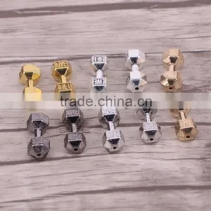 Barbell Dumbbell Spacer Beads Charms With Fit Live Fit Diy Dumbbell Fitness Bracelets Jewelry Handmade Making thumbnail-2
