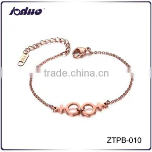 Stainless Steel Jewelry Rose Gold Plated Fashion Bracelet thumbnail-1