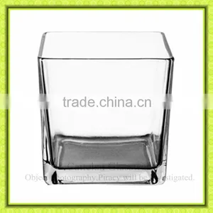 Table Centerpeice,clear Square 12*12cm Glass Candle Holder thumbnail-1