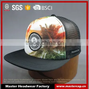 Customer Sponge Front Mesh Back Snapback Cap With Woven Lable thumbnail-1
