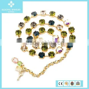 New Colorful Shine Crystal Custom Lucky Necklace for Love Couple thumbnail-4