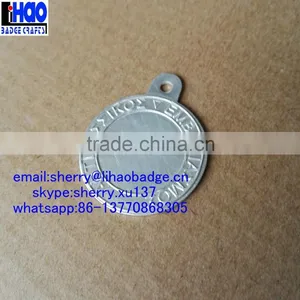 Custom Round Shaped Aluminum Hanging Nameplate Hang Tag Design thumbnail-1