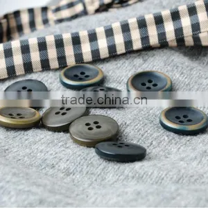 4 Holes Top Class Navy& Grey Burnt Natural Corozo Nut Button Woman thumbnail-1