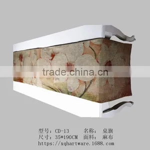 Small Minimum Digital Printed Top Linen Fabric Custom Table Runner thumbnail-3