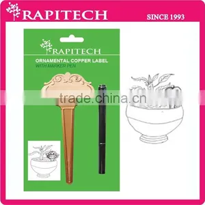 17cmL Gardening Marker Pen With Ornamental Copper Plant Label Metal Label thumbnail-2