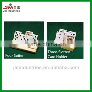 Natural Finish Wooden Three -slotted Card Standing Holder thumbnail-1