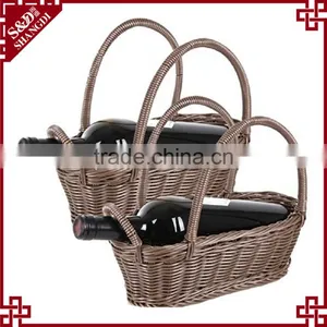 Promotion Item Wine Packing Used PE Wicker Handcraft Baskets for Gifts thumbnail-2