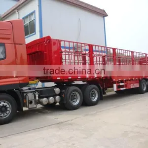 60ton 3 Axles Low Bed Stake Semi Trailer thumbnail-1