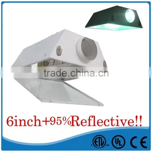 Hydroponic Air Cooled Grow Light Reflector With 6 Inch Duct and Glass Panel thumbnail-1