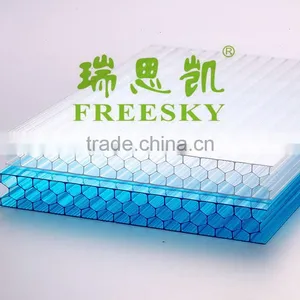2016 Hot Sale 14mm/16mm/18mm Polycarbonate/plastic Honeycomb Sheet for Greenhouse Building thumbnail-2