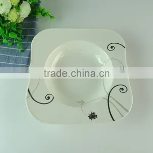 Cheap White Square Ceramic Soup Plate Dinner Plate in Stocklots thumbnail-2