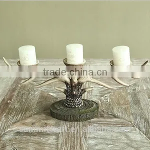 Home Goods Antiques Resin Deer Antler Old Fashioned Candle Holder thumbnail-1